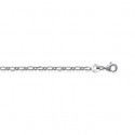 Chaîne argent 925/000 rhodiée maille figaro diamantée 1 maillon 4 faces