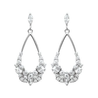 Boucles d'oreilles argent rhodiée 925/000 oz