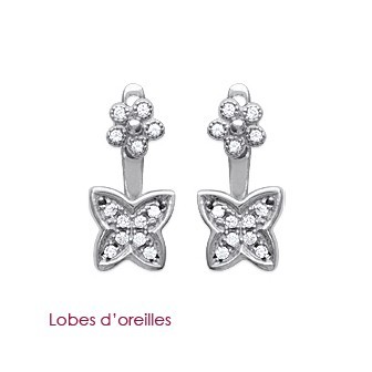 Lobes d'oreilles argent rhodiée oz 925/000 152JK10