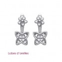 Lobes d'oreilles argent rhodiée oz 925/000