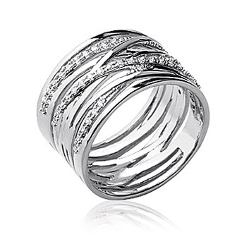 Bague argent 925/000 rhodiée oz BCDAFBA