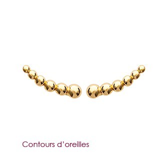 Contours d'oreilles plaqué-or 750/000 3 microns