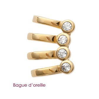 Bague d'oreilles plaqué-or 750/000 3 microns oz 25ZE310