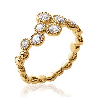 Bague plaqué-or 750/000 5 microns oz bicolore