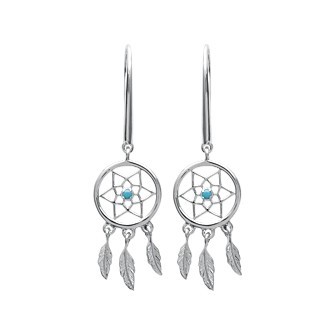 Boucles d'oreilles argent rhodiée 925/000 pierre synthétique 153JK30