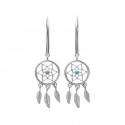 Boucles d'oreilles argent rhodiée 925/000 pierre synthétique
