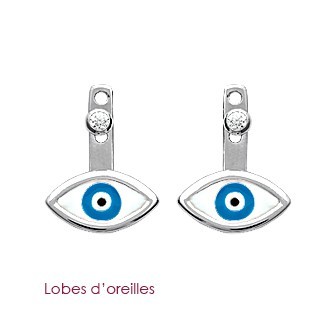 Lobes d'oreilles argent rhodiée oz 925/000
