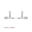 Lobes d'oreilles argent rhodiée oz 925/000