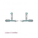 Lobes d'oreilles argent rhodiée 925/000 pierre synthétique