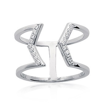 Bague argent 925/000 rhodiée oz