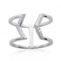 Bague argent 925/000 rhodiée oz