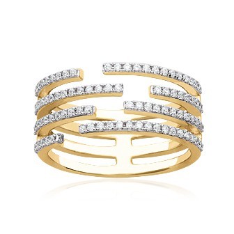 Bague plaqué-or 750/000 5 microns oz bicolore CCDCGBB