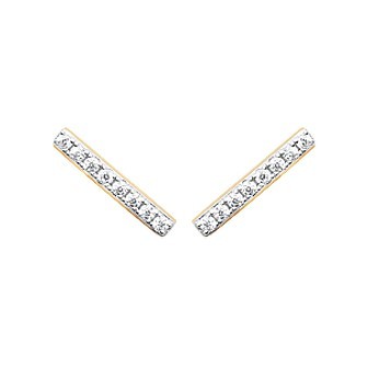 Boucles d'oreilles plaqué-or 750/000 3 microns bicolore oz micro serti