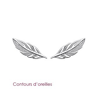 Contour d'oreilles argent rhodiée 925/000