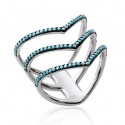Bague argent 925/000 rhodiée pierre synthétique