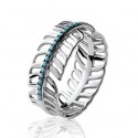 Bague argent 925/000 rhodiée pierre synthétique