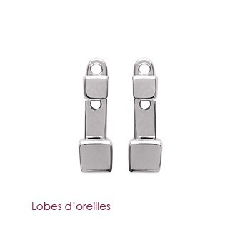 Lobes d'oreilles argent 925/000 rhodiée - HFDDAAA