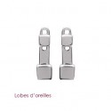 Lobes d'oreilles argent 925/000 rhodiée
