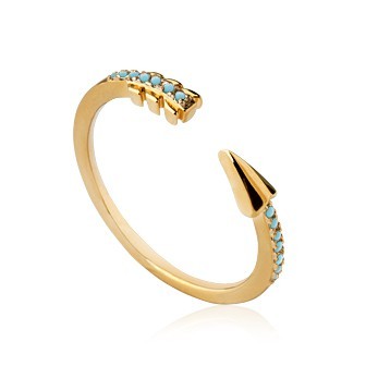 Bague plaqué-or 750/000 5 microns pierre synthétique