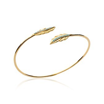 Jonc plaqué-or 750/000 3 microns pierre synthétique