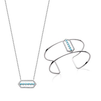 Collier argent 925/000 rhodiée pierres synthétiques 87FG4245