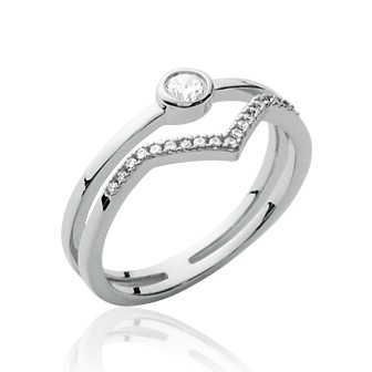Bague argent 925/000 rhodiée oz