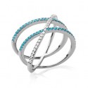 Bague argent 925/000 rhodiée oz pierre synthétique