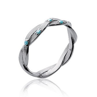 Bague alliance argent 925/000 rhodiée pierre synthétique