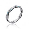 Bague alliance argent 925/000 rhodiée pierre synthétique