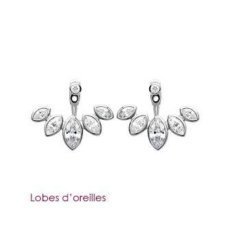 Lobes d'oreilles argent rhodiée oz 925/000 153FG10