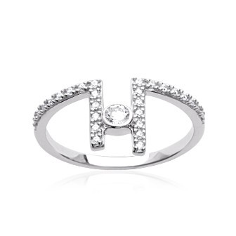 Bague argent 925/000 rhodiée oz