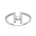 Bague argent 925/000 rhodiée oz