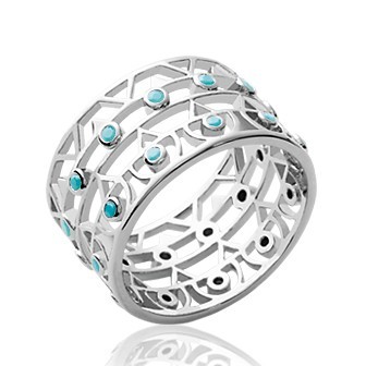 Bague argent 925/000 rhodiée pierre synthétique