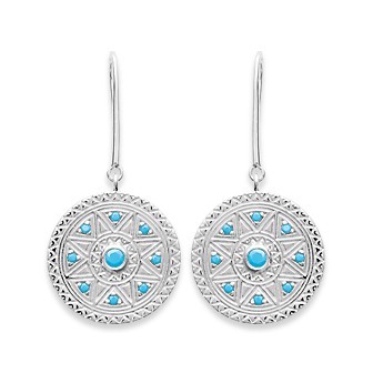 Boucles d'oreilles argent 925/000 rhodiée pierres synthétiques BFEADDA