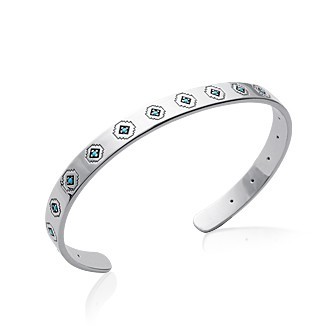 Jonc argent 925/000 rhodiée pierres synthétiques 8718FG58