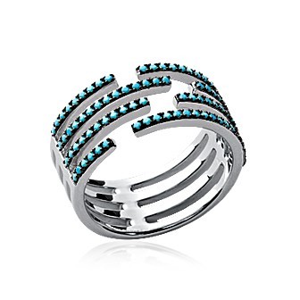 Bague argent 925/000 rhodiée pierre synthétique