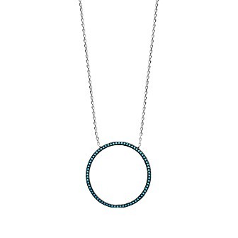 Collier argent 925/000 rhodiée pierres synthétiques