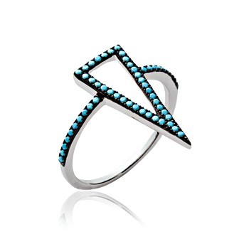 Bague argent 925/000 rhodiée pierre synthétique