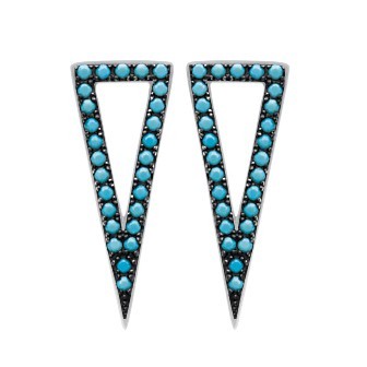 Boucles d'oreilles argent rhodiée 925/000 pierre synthétique 153ZE30