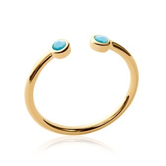 Bague plaqué-or 750/000 5 microns pierre synthétique