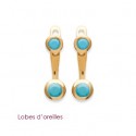 Lobes d'oreilles plaqué-or 750/000 3 microns pierre synthétique