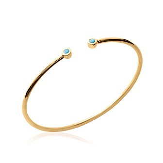 Jonc plaqué-or 750/000 3 microns pierre synthétique