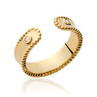 Bague plaqué-or 750/000 5 microns oz CCDIDBA