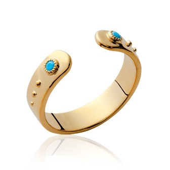 Bague plaqué-or 750/000 5 microns pierre synthétique