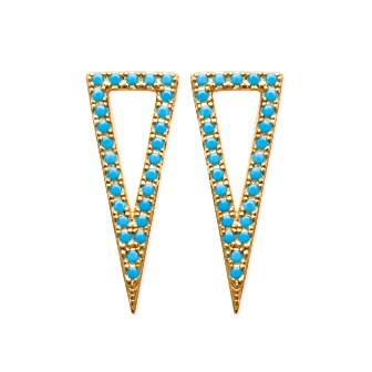 Boucles d'oreilles plaqué-or 750/000 3 microns pierre synthétique