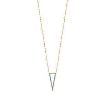 Collier plaqué-or 750/000 3 microns pierre synthétique