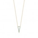 Collier plaqué-or 750/000 3 microns pierre synthétique