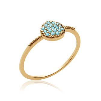 Bague plaqué-or 750/000 5 microns pierre synthétique CCDDIDA