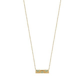 Collier plaqué-or 750/000 3 microns pierre synthétique