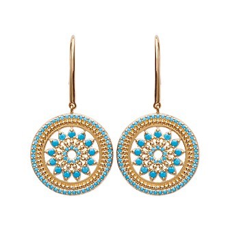 Boucles d'oreilles plaqué-or 750/000 3 microns pierre synthétique